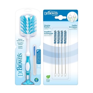 image:imageDr Browns Deluxe Baby Bottle Cleaning Brush with Vent Brush 1Pack  Dr Browns AntiColic Options VentReservoir Cleaning Brushes BPAFree Blue 5 Count