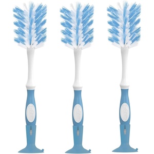 image:imageDr Browns Deluxe Bottle Brush for Cleaning Baby Bottles Nipples and Sippy Cups with Suction Cup Stand and Vent Brush BPAFree Blue 1Pack Packaging and Color May Vary3Pack Blue