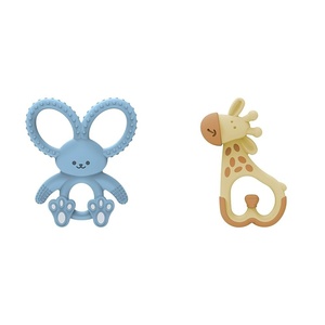 image:imageDr Browns Flexees Blue Bunny amp Ridgees Giraffe Silicone Baby Teethers Designed for 3m Infants BPA Free