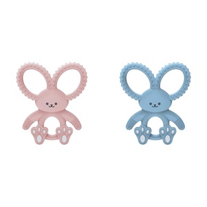 image:imageDr Browns Flexees Pink amp Blue Bunny 100 Silicone Baby Teethers BPA Free for 3 Months Babies