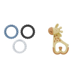 image:imageDr Browns Silicone Baby Teethers Giraffe amp Beaded Rings 3 Pack