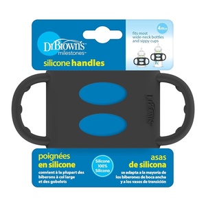 image:imageDr Browns Milestones 100 Silicone Baby Bottle Handles WideNeck Ecru 2 PackBlack