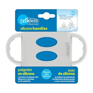image:imageDr Browns Milestones 100 Silicone Baby Bottle Handles WideNeck Ecru 2 PackGray