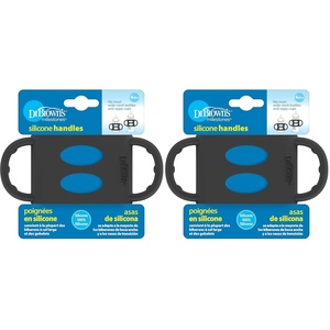 image:imageDr Browns Milestones 100 Silicone Baby Bottle Handles WideNeck Ecru 2 PackNegro