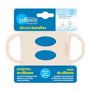 image:imageDr Browns Milestones 100 Silicone Baby Bottle Handles WideNeck Green 1PackEcru