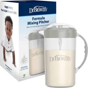 image:imageDr Browns Baby Formula Mixing Pitcher with Adjustable Stopper Locking Lid and No Drip Spout 36 oz BPAFree Gray 1PackGray